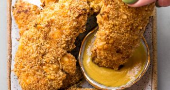 Pretzel Crusted Chicken Tenders with Honey Mustard
