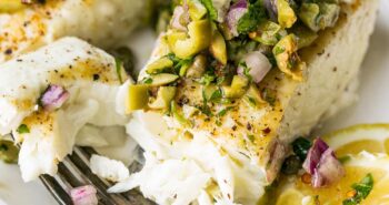 Pan Seared Fish with Olive Chimichurri