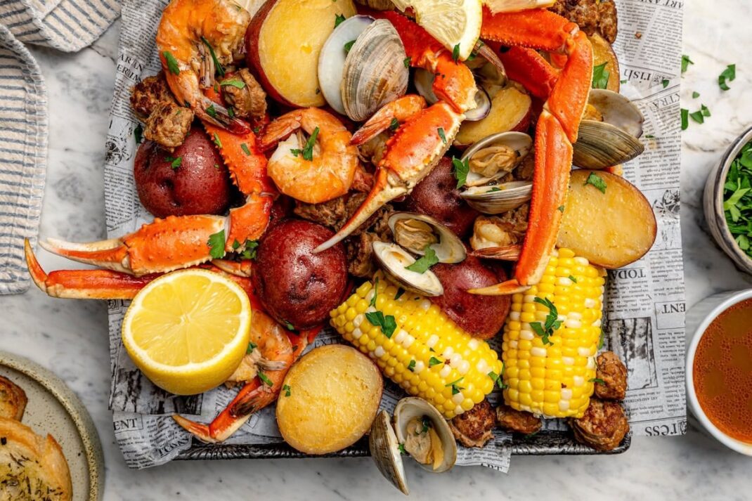 Ferva de frutos do mar (receita de uma panela)