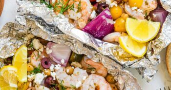 Greek Shrimp in Foil Packets