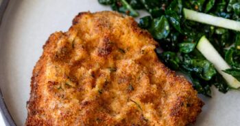 Pork Milanese with Kale and Apple Salad