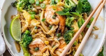 Drunken Style Noodles on a plate with chopsticks