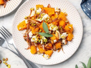 Abóbora Assada com Queijo de Cabra