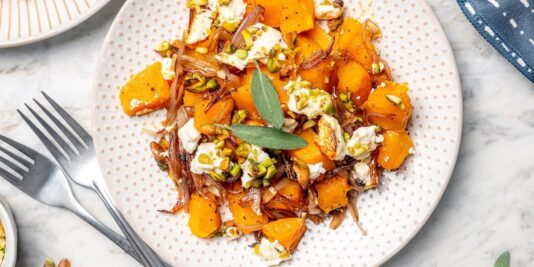 Abóbora Assada com Queijo de Cabra