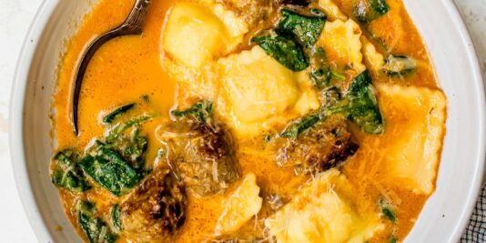 Ravioli Soup with Sausage